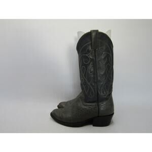 Cowtown Mens Size 7.5 EE Gray Leather Bullhide Cowboy Western Boots